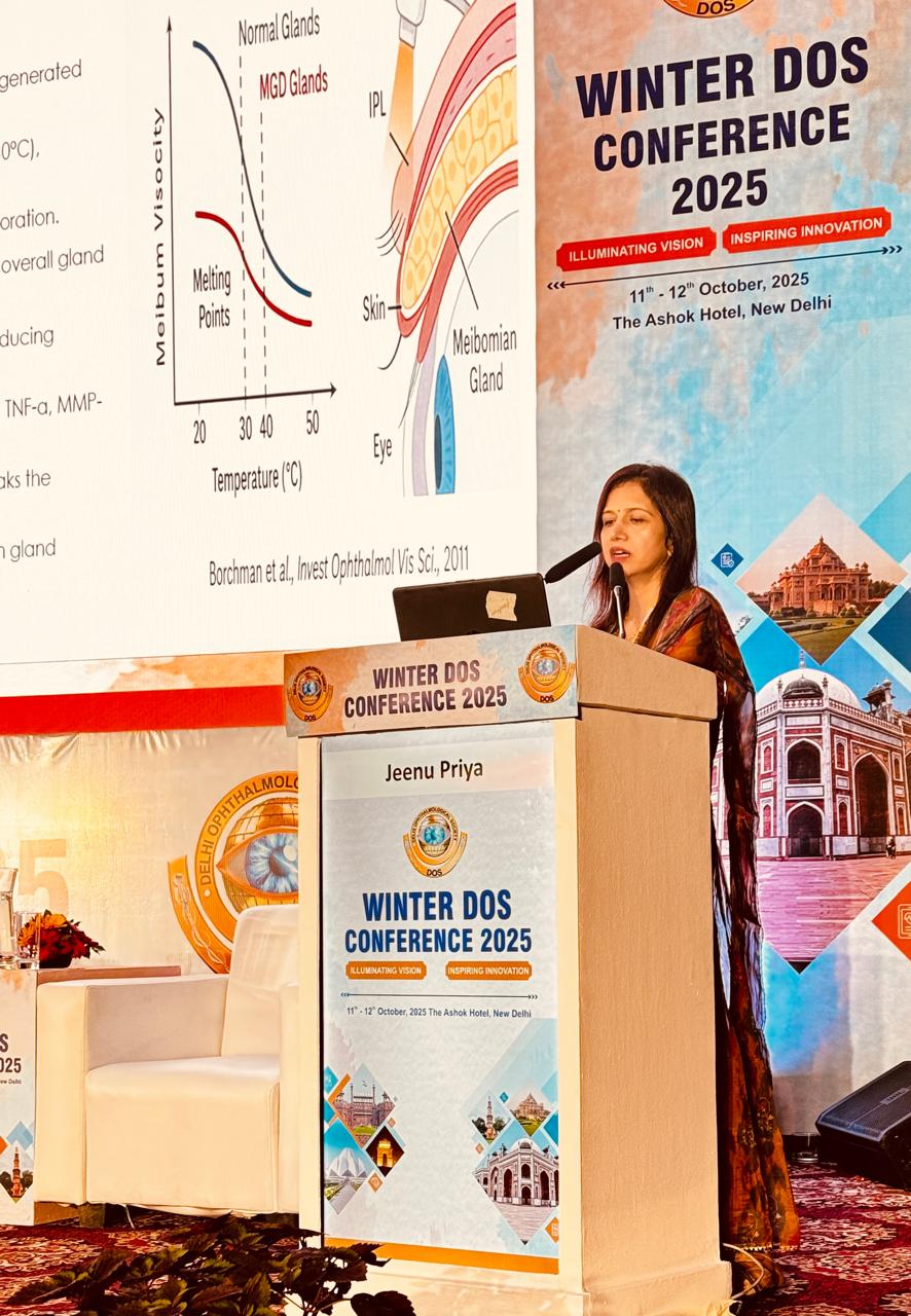 Dr Jeenu Priya Tyagi presenting at Winter DOS Conference Delhi Ophthalmological Society